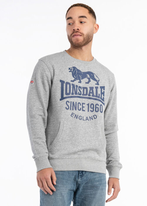 hombre cuello redondo sudadera regular fit marl gris/azul marino