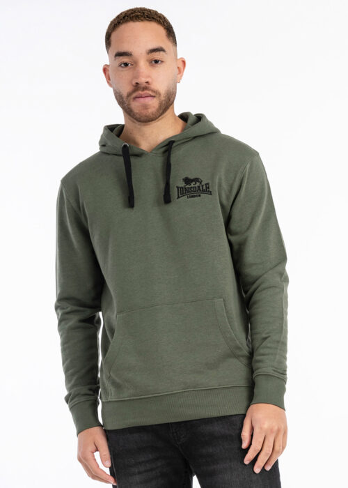 sudadera de hombre con capucha regular fit olive/negro