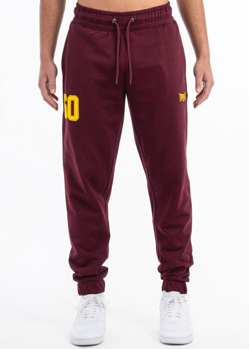 pantalón de hombre de chándal regular fit oxblood/yellow