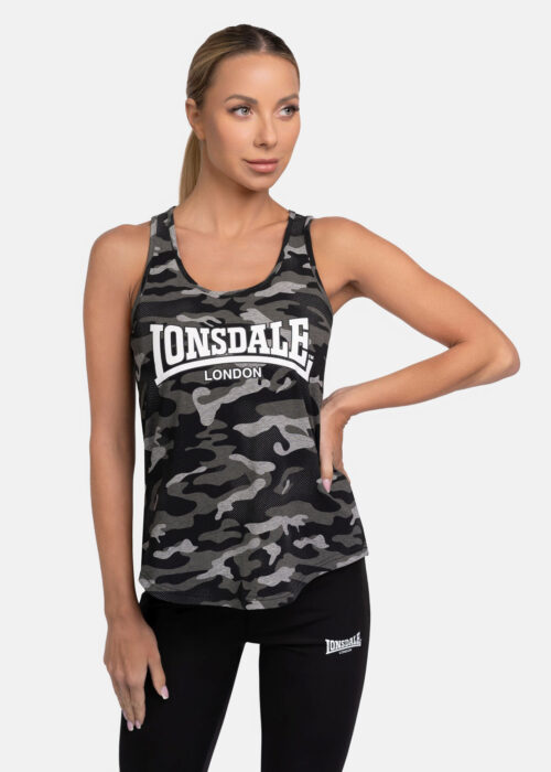 camiseta de mujer de tirantes camo gris
