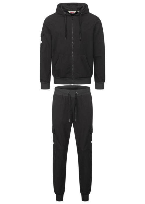 hombre chándal con capucha regular fit negro/blanco