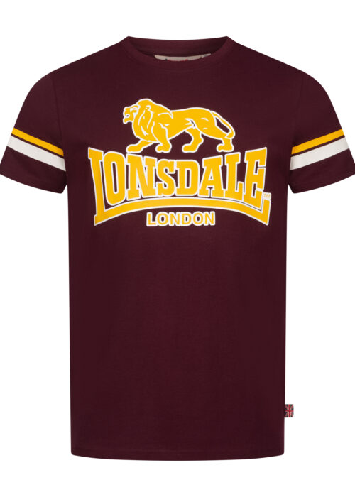 camiseta de hombre regular fit oxblood/yellow/blanco