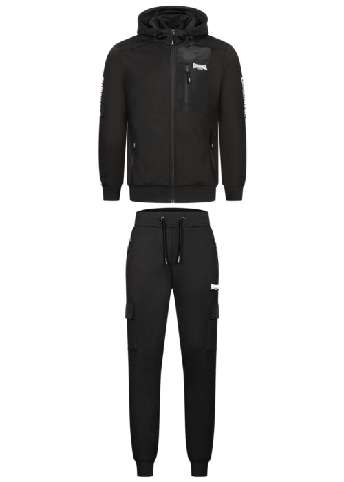 hombre chándal con capucha regular fit negro/blanco