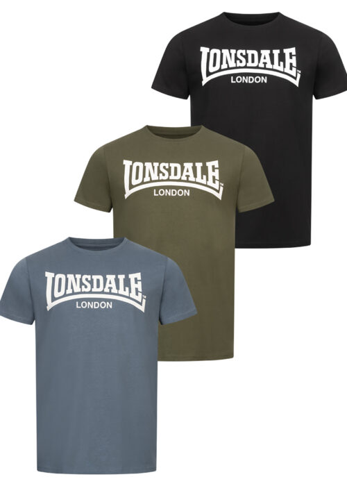 camiseta de hombre regular fit dreierpack negro/verde/azul