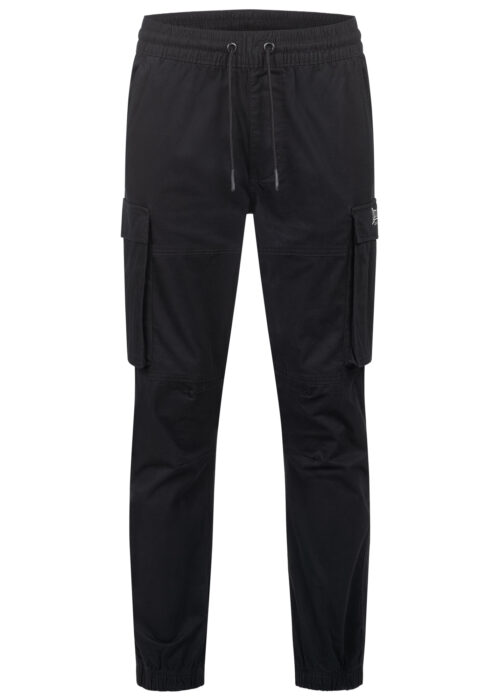 hombre cargohose regular fit negro/gris