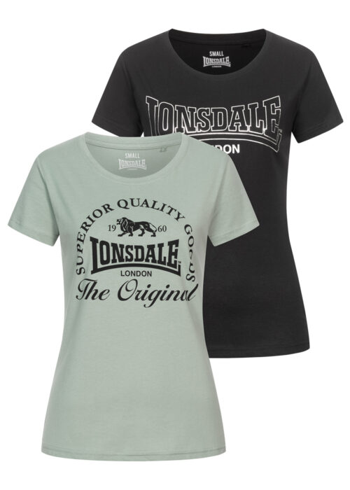 camiseta de mujer pack doble negro/mint