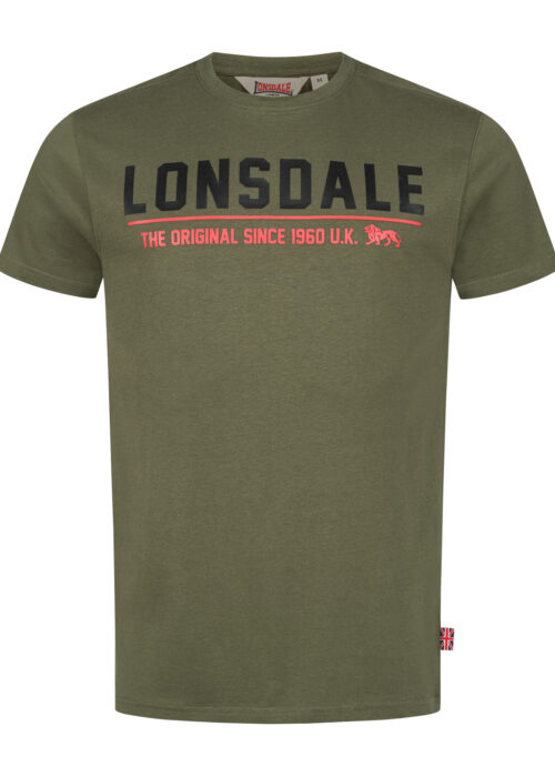 camiseta de hombre regular fit olive/negro/rojo