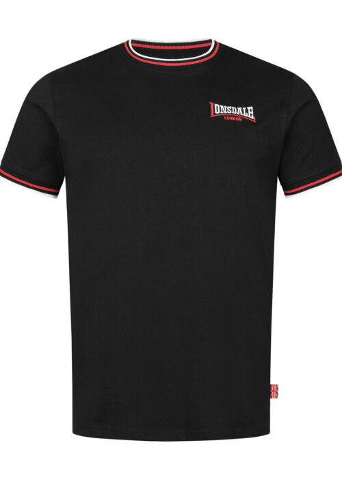 camiseta de hombre slim fit negro/rojo/blanco