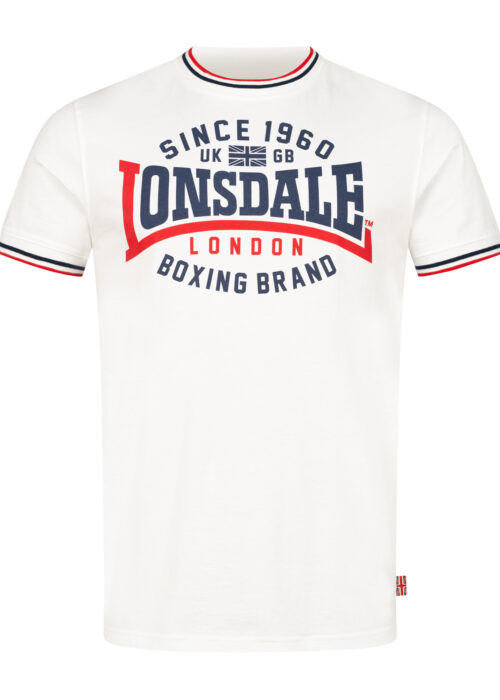 camiseta de hombre slim fit blanco/azul marino/rojo