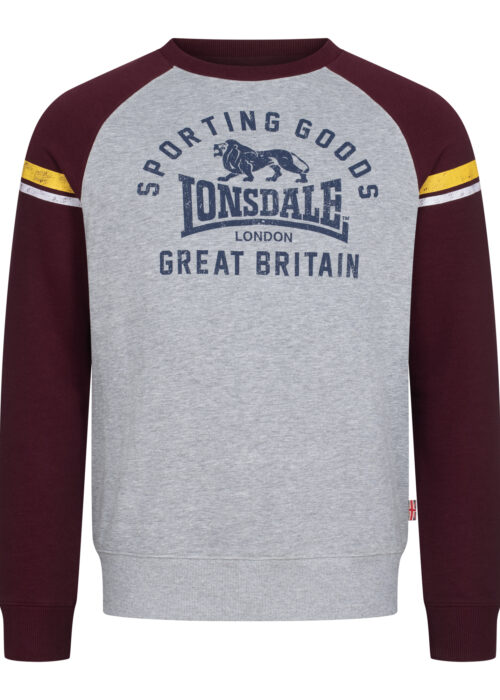 hombre cuello redondo sudadera regular fit marl gris/oxblood/azul marino