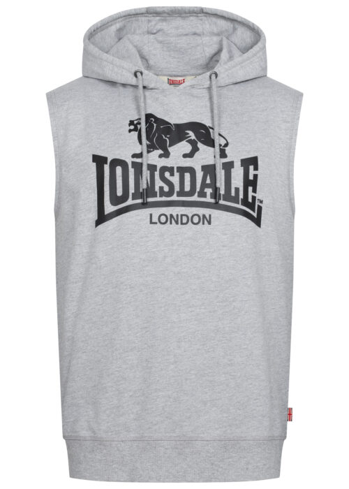 hombre ärmelloses sudadera con capucha regular fit marl gris/negro