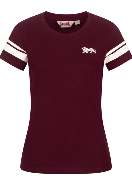 camiseta de mujer oxblood/ecru