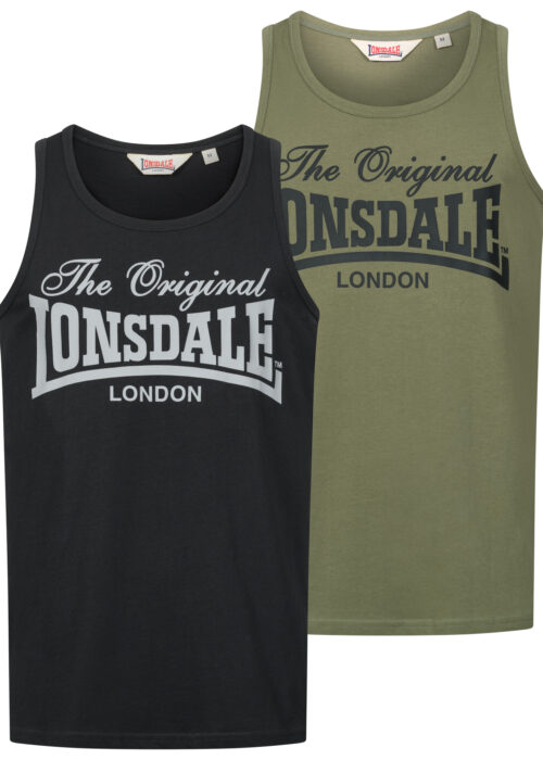 camiseta de hombre de tirantes regular fit pack doble olive/negro