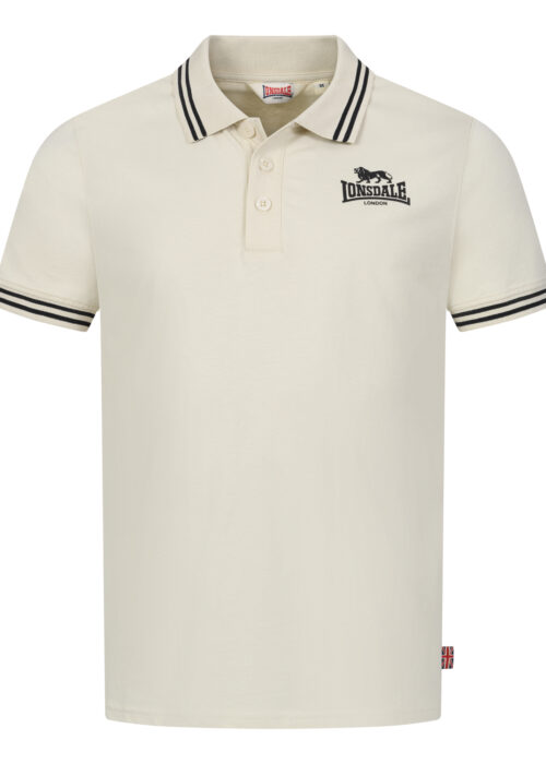 hombre polo regular fit beige/negro