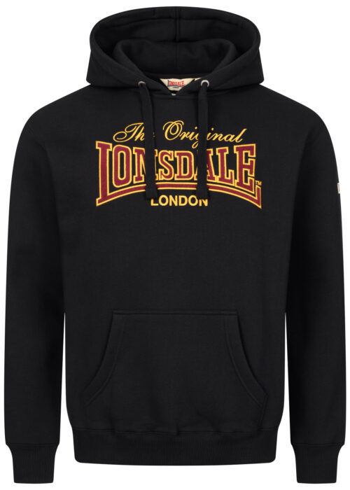 sudadera de hombre con capucha regular fit negro/yellow/oxblood