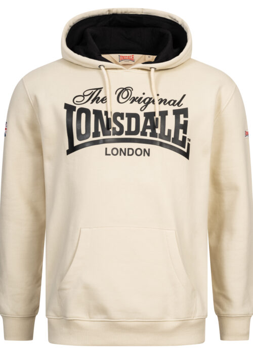 sudadera de hombre con capucha regular fit beige/negro