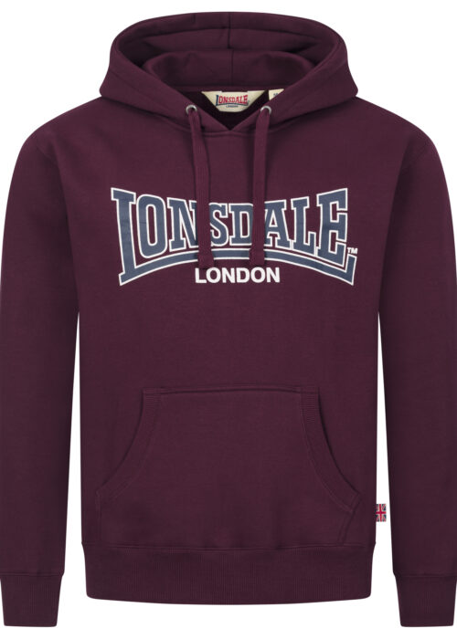 sudadera de hombre con capucha regular fit oxblood/dark azul marino/ecru