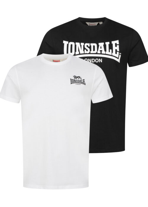 camiseta de hombre regular fit pack doble negro/blanco