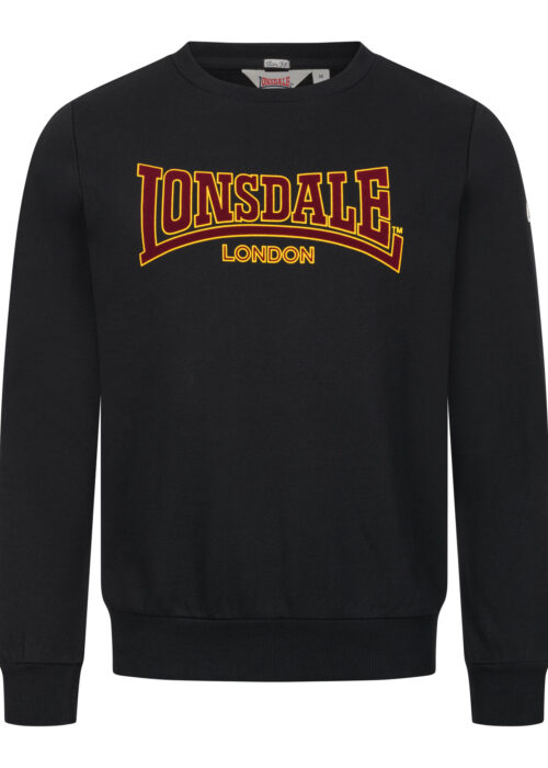 hombre cuello redondo sudadera slim fit negro/oxblood/yellow