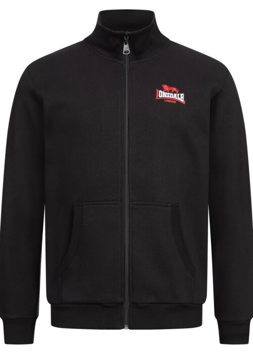 hombre sweatjacke con cremallera regular fit negro/blanco/rojo