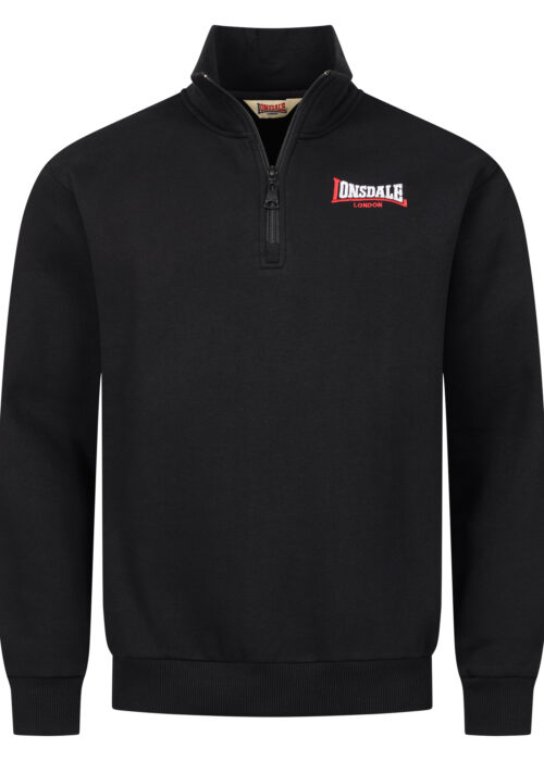 sudadera de hombre con viertelreißverschluss regular fit negro/blanco/rojo