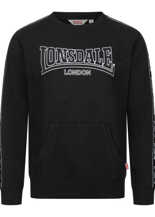 hombre cuello redondo sudadera regular fit negro/blanco