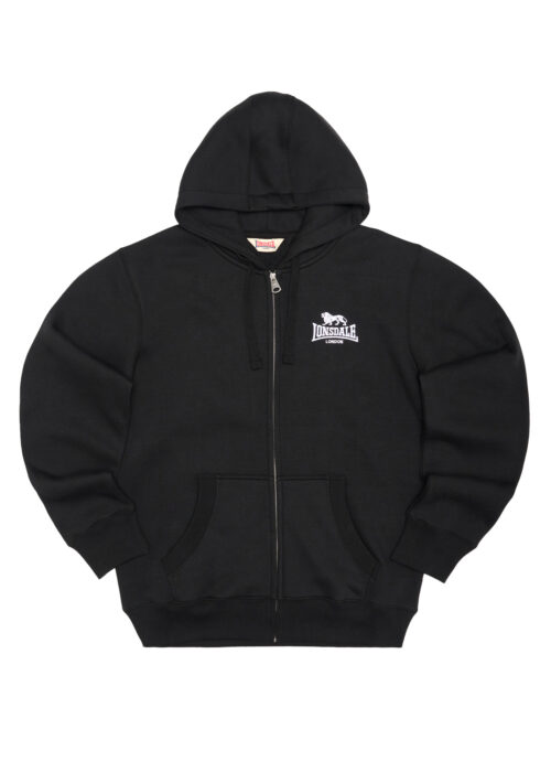 chaqueta de hombre sudadera con capucha con cremallera regular fit negro/blanco