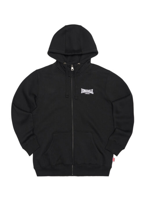 chaqueta de hombre sudadera con capucha con cremallera regular fit negro/blanco