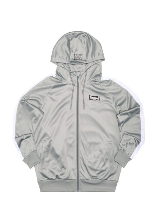 chaqueta de hombre de entrenamiento con capucha regular fit gris/blanco/negro
