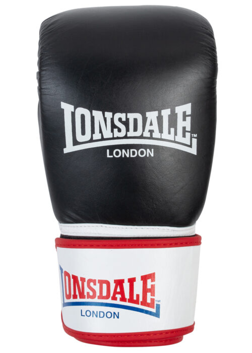 guantes profesionales de boxeo de cuero negro/blanco/rojo