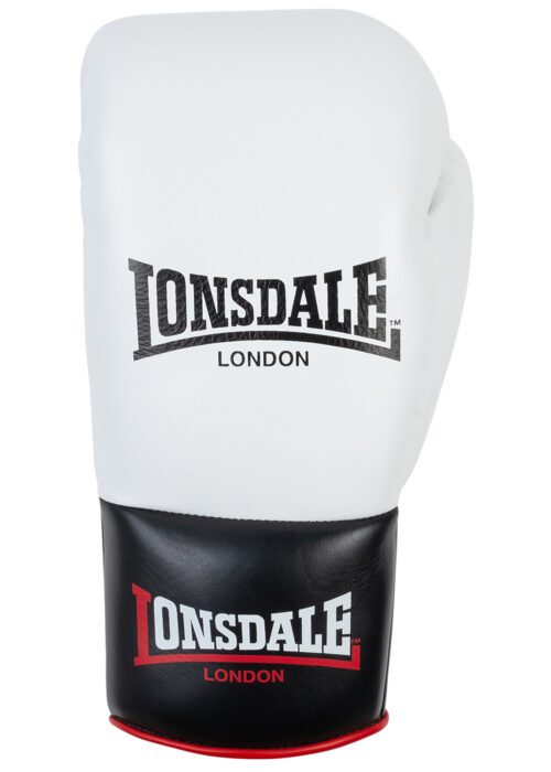 guantes profesionales de boxeo de cuero blanco/negro/rojo