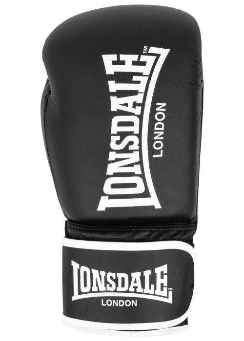 guantes profesionales de boxeo de polipiel negro/blanco