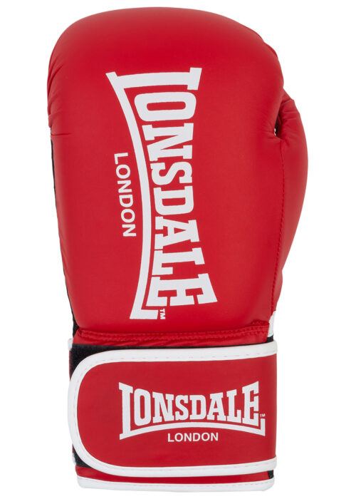 guantes profesionales de boxeo de polipiel rojo/blanco