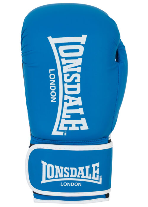 guantes profesionales de boxeo de polipiel azul/blanco