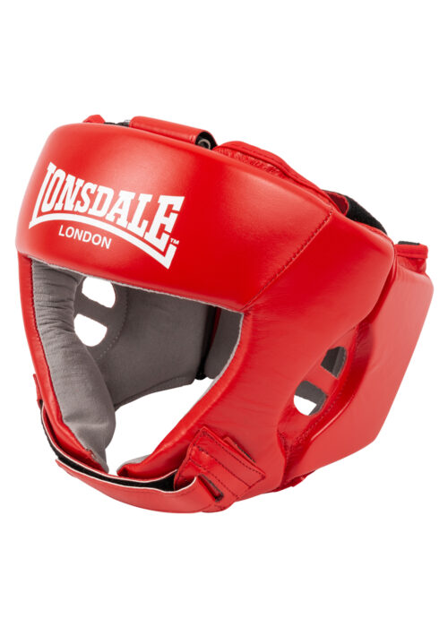 kopfschutz de cuero rojo