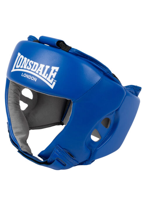 kopfschutz de cuero azul