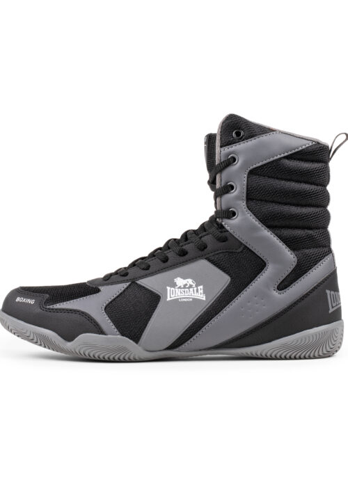 botas profesionales de boxeo negro/gris/blanco