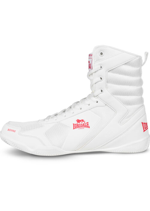 botas profesionales de boxeo blanco/rojo