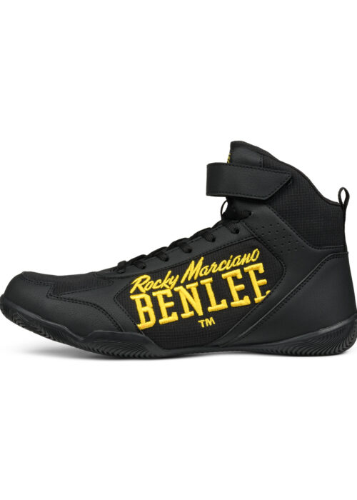botas profesionales de boxeo negro/yellow