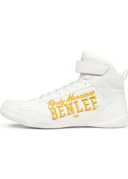botas profesionales de boxeo blanco/gold