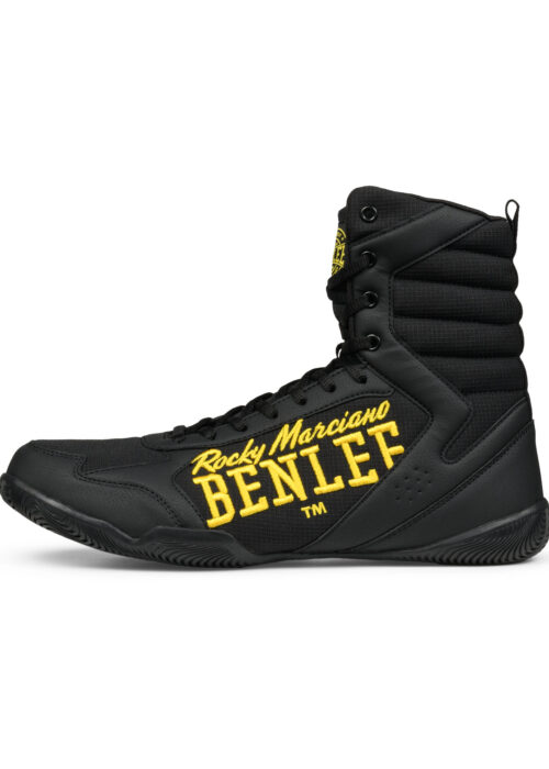botas profesionales de boxeo negro/yellow