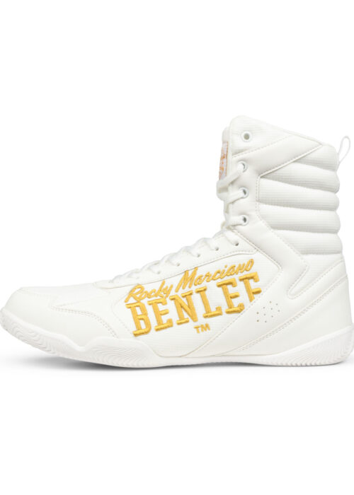 botas profesionales de boxeo blanco/gold