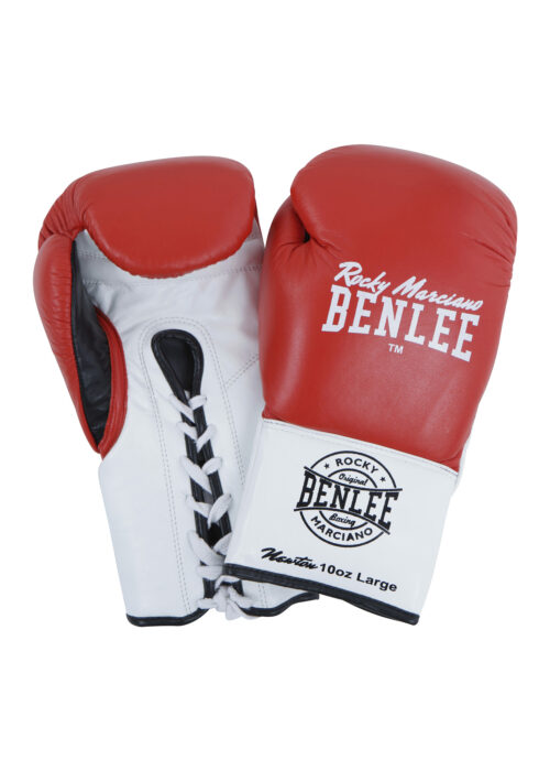 guantes profesionales de boxeo de cuero rojo/blanco/negro