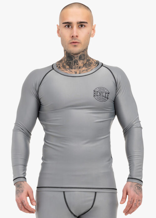hombre langärmeliges camiseta técnica deportiva slim fit gris/negro