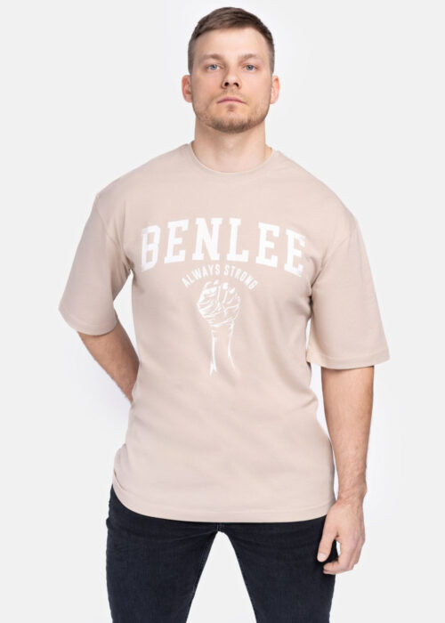 camiseta de hombre oversize sand/blanco