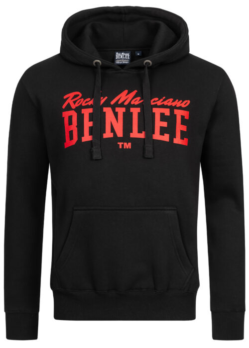 sudadera de hombre con capucha regular fit negro/rojo