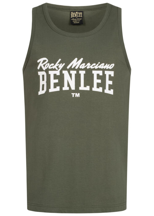 camiseta de hombre de tirantes regular fit olive/blanco