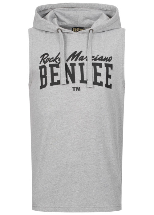 hombre ärmelloses camiseta con capucha regular fit marl gris/negro