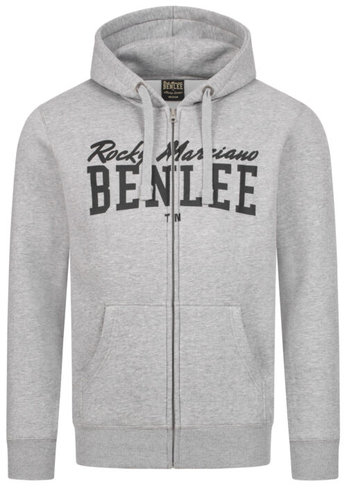 chaqueta de hombre sudadera con capucha con cremallera regular fit marl gris/negro