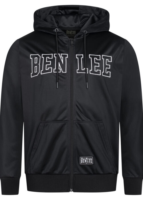 chaqueta de hombre de entrenamiento con capucha regular fit negro/blanco